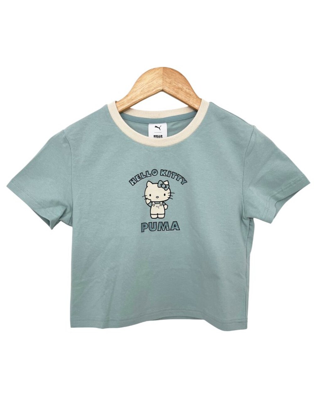Puma x Hello Kitty Womenโs Cropped Baby Tee Slim Fit NWT Small